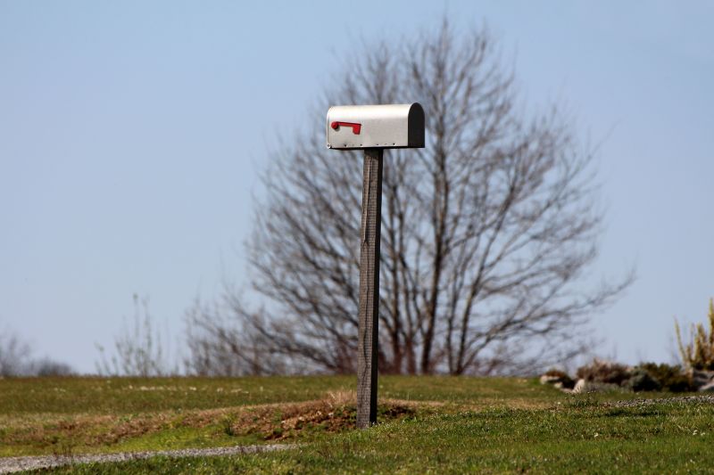 Finished Stone Mailbox with Landscaping